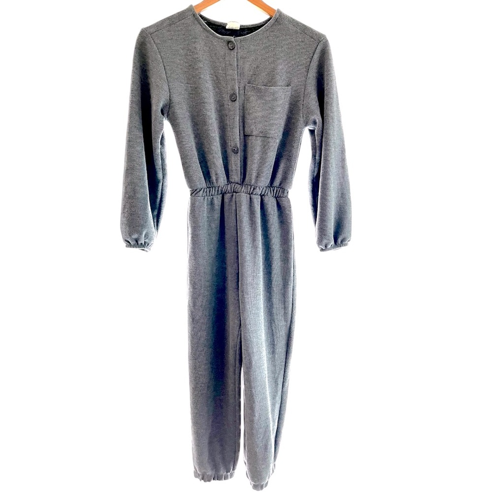Girls Zara Age 13-14 Jumpsuit All In One Outfit Romper Playsuit Grey Buttons